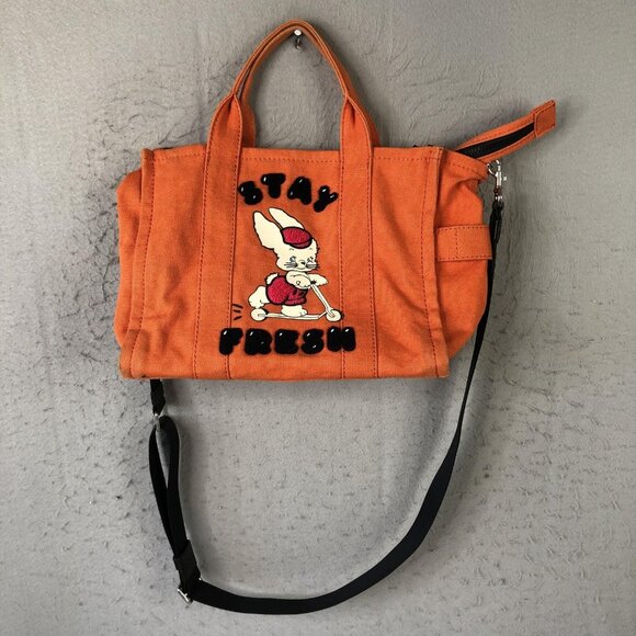 The Marc Jacobs Tote Bag Womens Orange Canvas Magda Archer Stay Fresh Crossbody - Picture 2 of 16